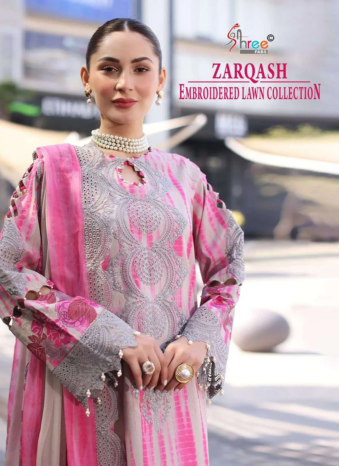 Shree Fab Zarqash Embroderd Lawn Collection Pakistani Suits