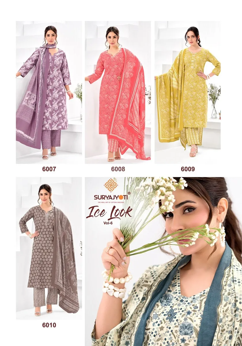 Suryajyoti Ice Look Vol 6 Unstitched Suits