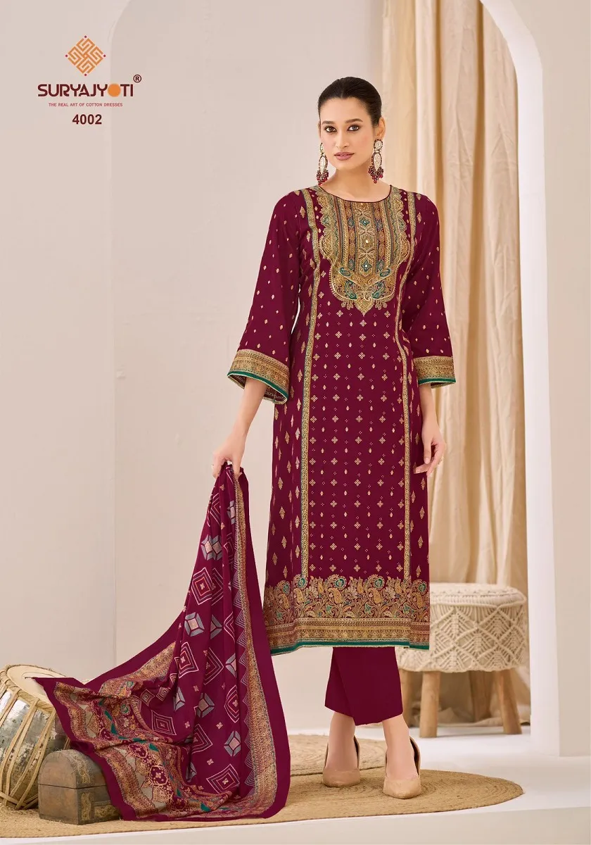 Suryajyoti Pallavi Advance Vol 4 Unstitched Suits