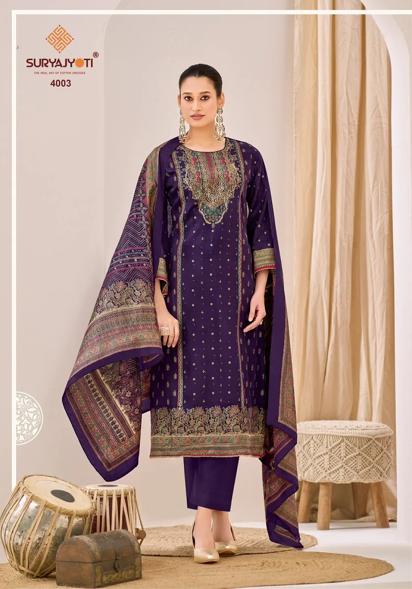 Suryajyoti Pallavi Advance Vol 4 Unstitched Suits