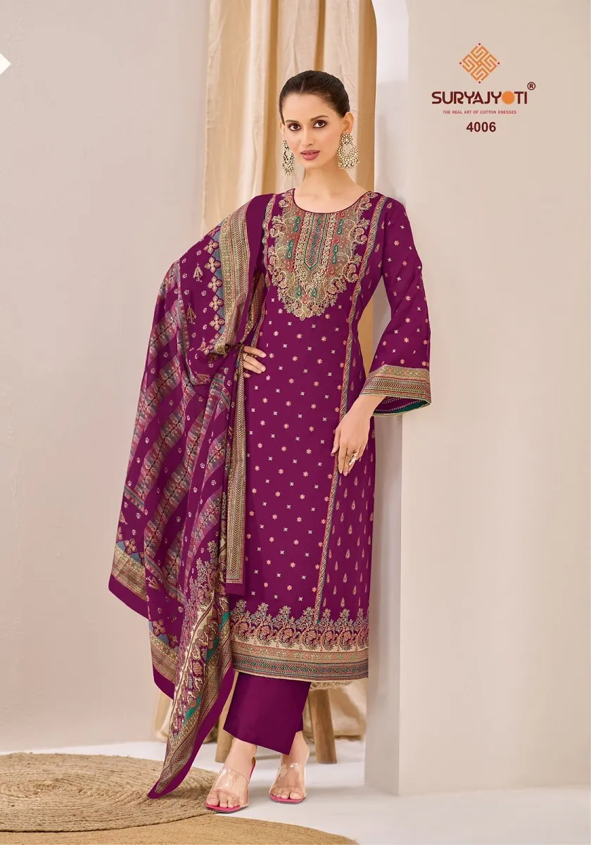 Suryajyoti Pallavi Advance Vol 4 Unstitched Suits