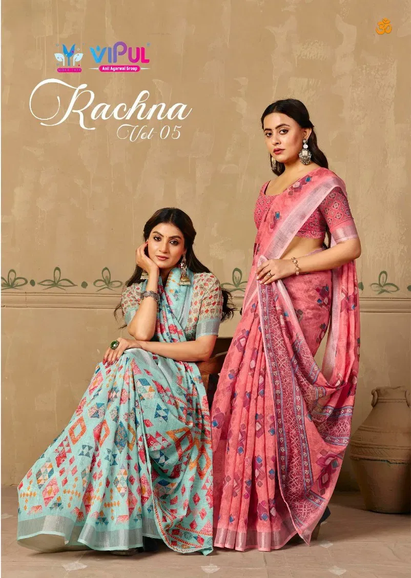 Vipul Rachna Vol 5 Linen Casual Wear Saree Collection Sarees