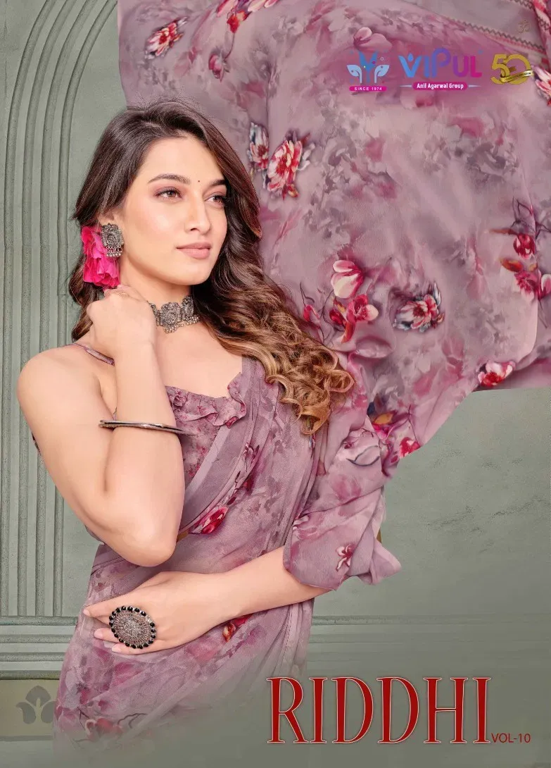 Vipul Riddhi Vol 10 Georgette Casual Wear Saree Collection Sarees