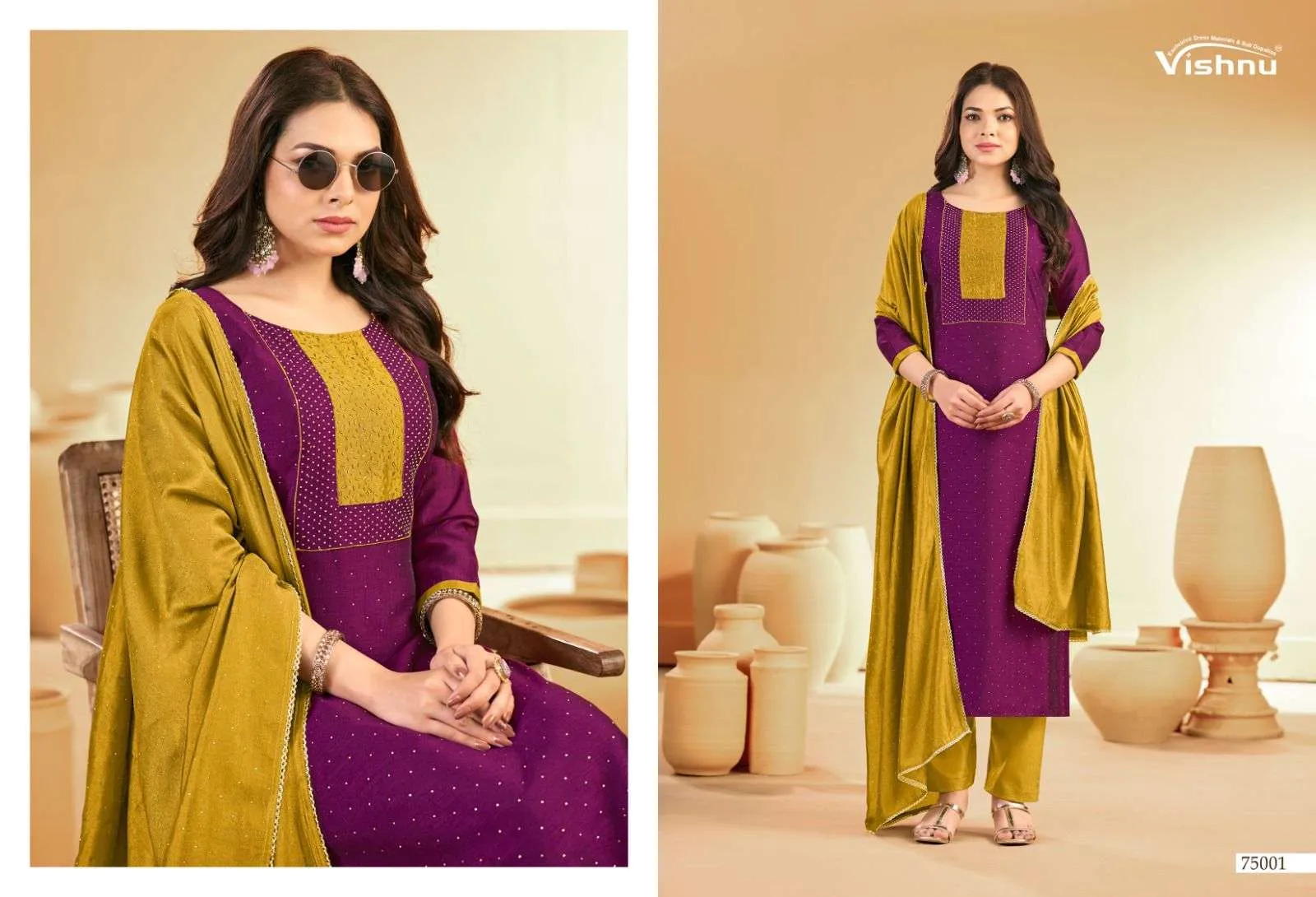 Vishnu Impex Swarnpankh Semi Stitched Suits