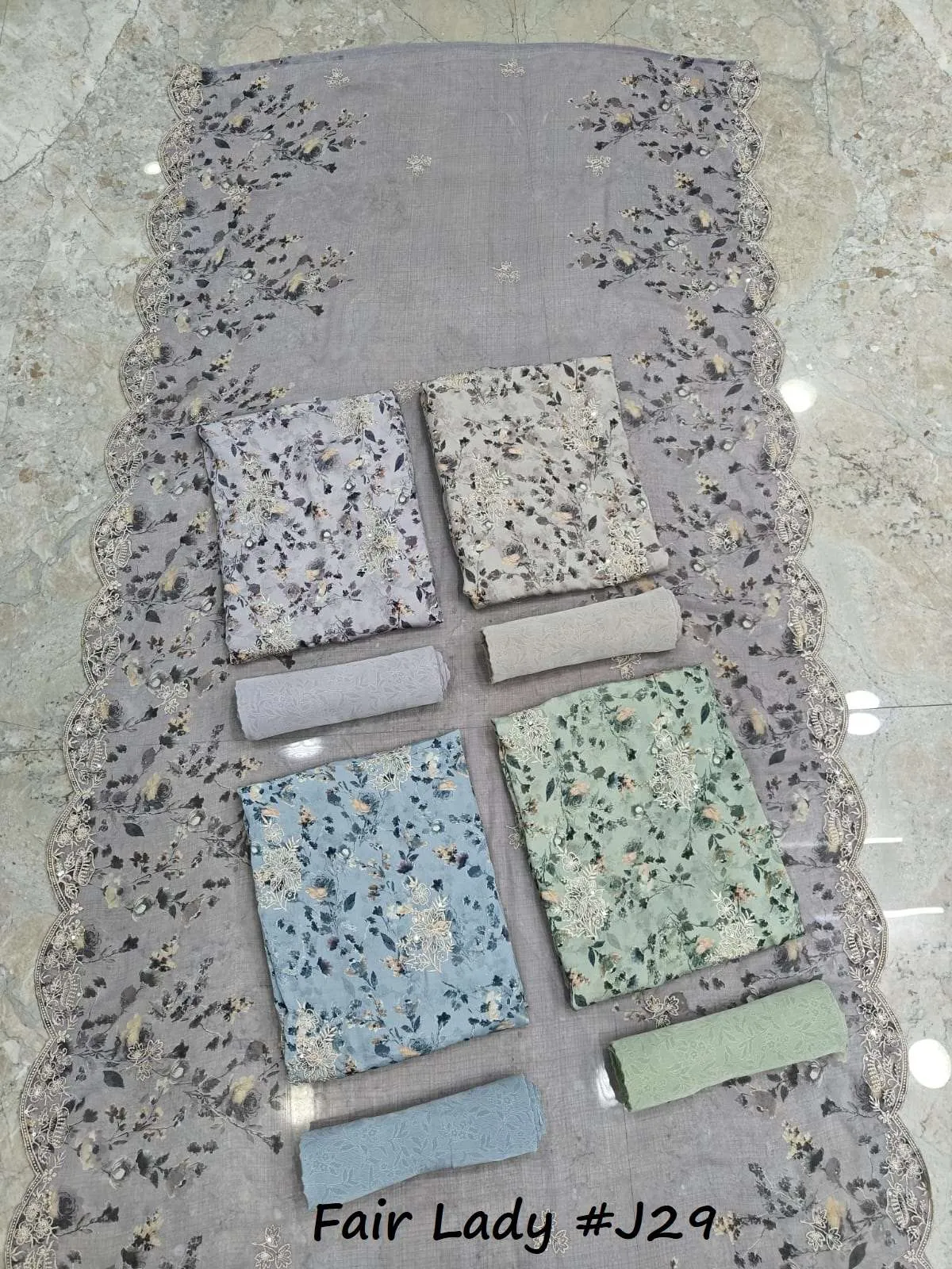 Vishwam Fabric Fair Lady Crepe Unstitched Suits