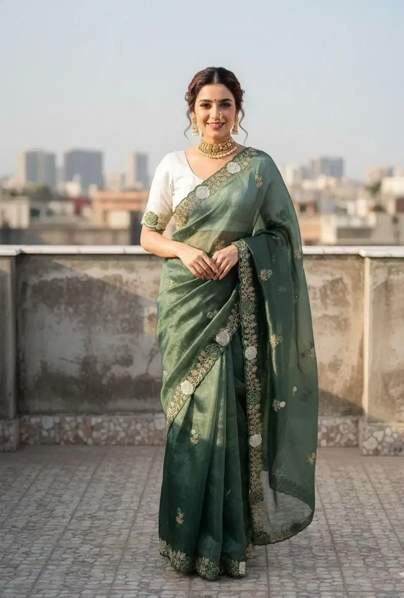 Vt 811 T Gold Crush Embroidery with Multi Threaded Designer Saree Collection Sarees