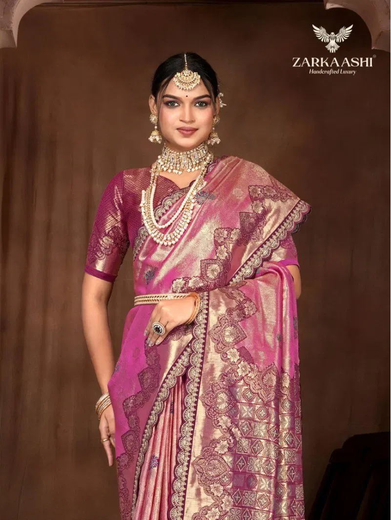 Zarkaashi Virasat Nylone Tissue Festival Wear Saree Collection Sarees