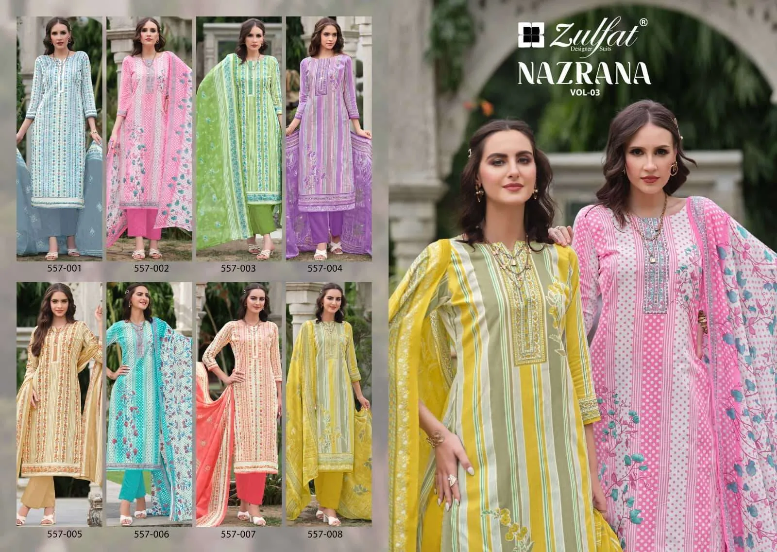 Zulfat Designer Suits Nazrana Vol 3 Unstitched Suits