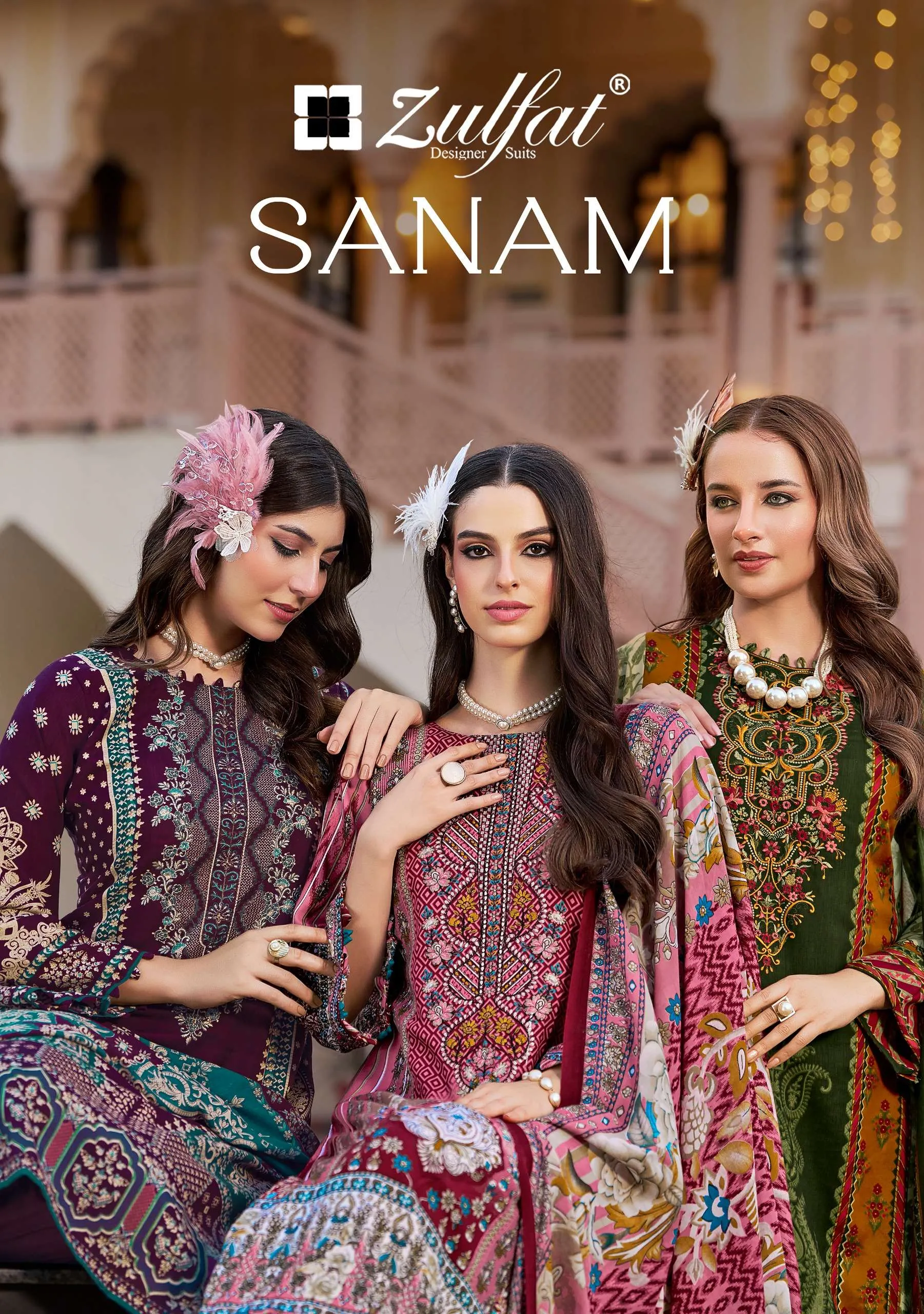 Zulfat Designer Suits Sanam Semi Stitched Suits