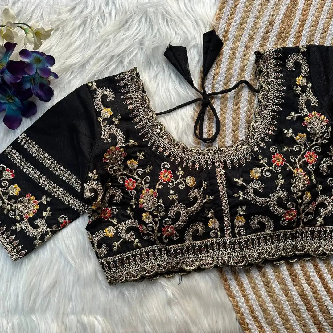 Ruhi Vol 190 Gold Zari Sequence Work Bridal Readymade Blouse