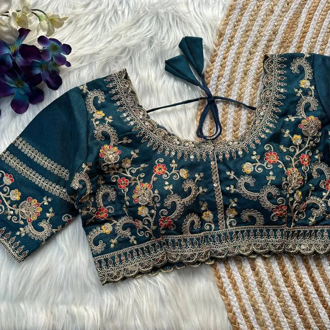 Ruhi Vol 190 Gold Zari Sequence Work Bridal Readymade Blouse