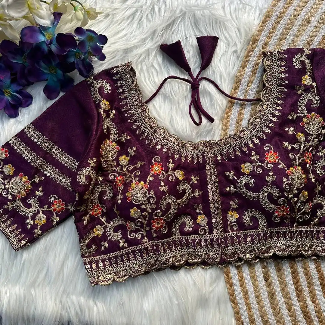 Ruhi Vol 190 Gold Zari Sequence Work Bridal Readymade Blouse