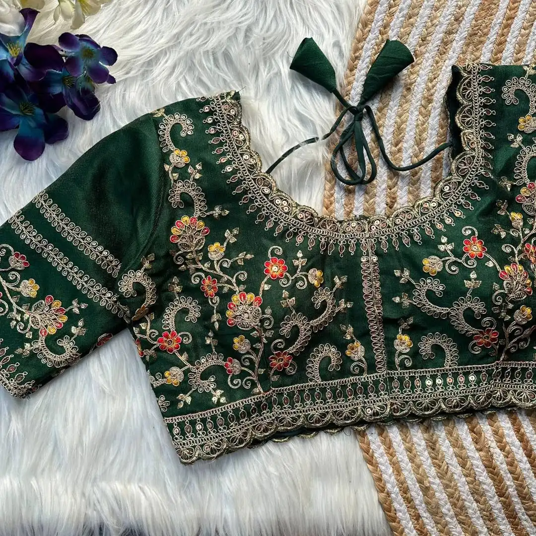 Ruhi Vol 190 Gold Zari Sequence Work Bridal Readymade Blouse