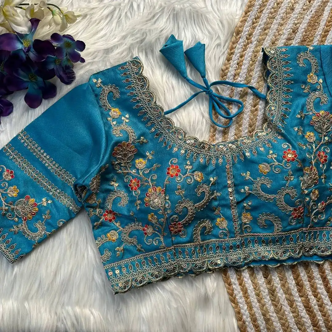 Ruhi Vol 190 Gold Zari Sequence Work Bridal Readymade Blouse - Image 9