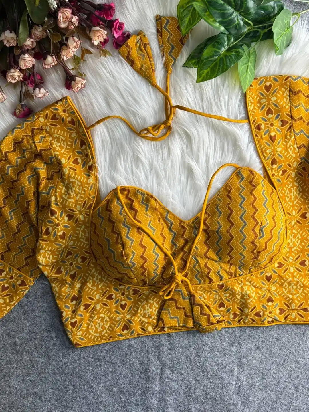 Ruhi Vol 192 Cotton Printed Readymade Blouse With Halter Neck