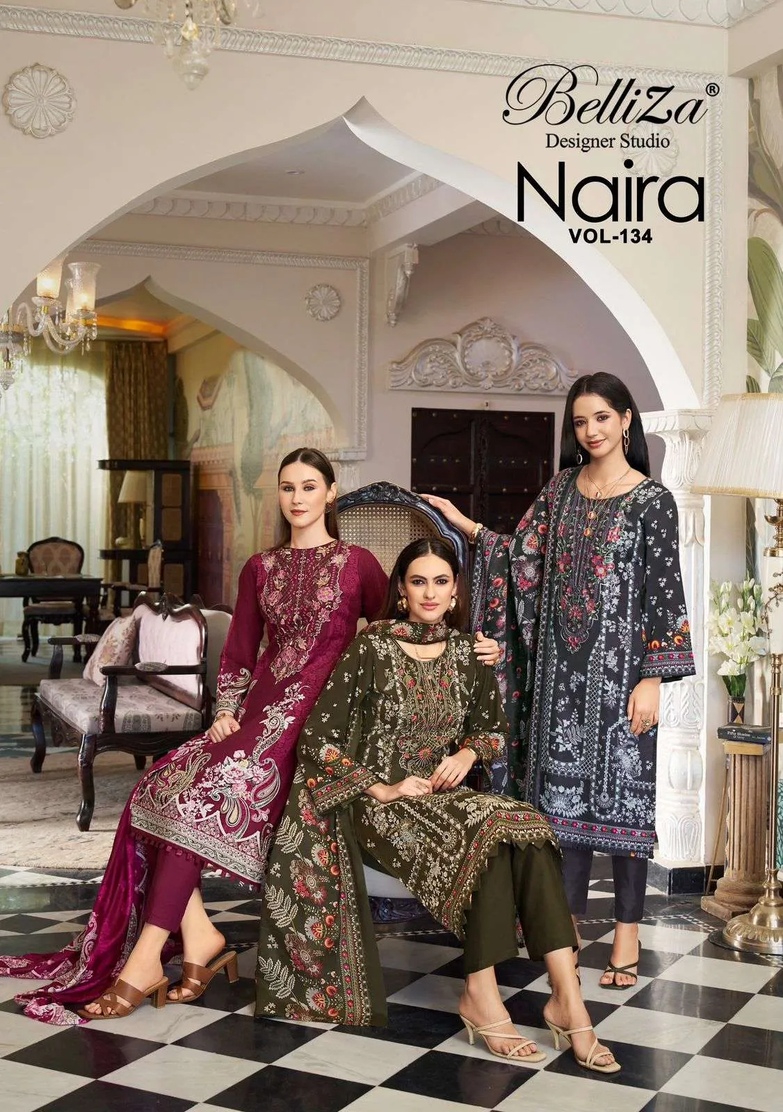 Belliza Designer Studio Naira Vol 134 Semi Stitched Suits