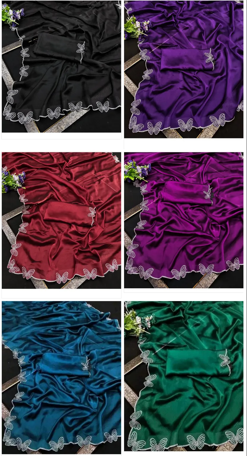 Butterfly Chanderi Silk Embroidered Beautiful Saree Collection Sarees