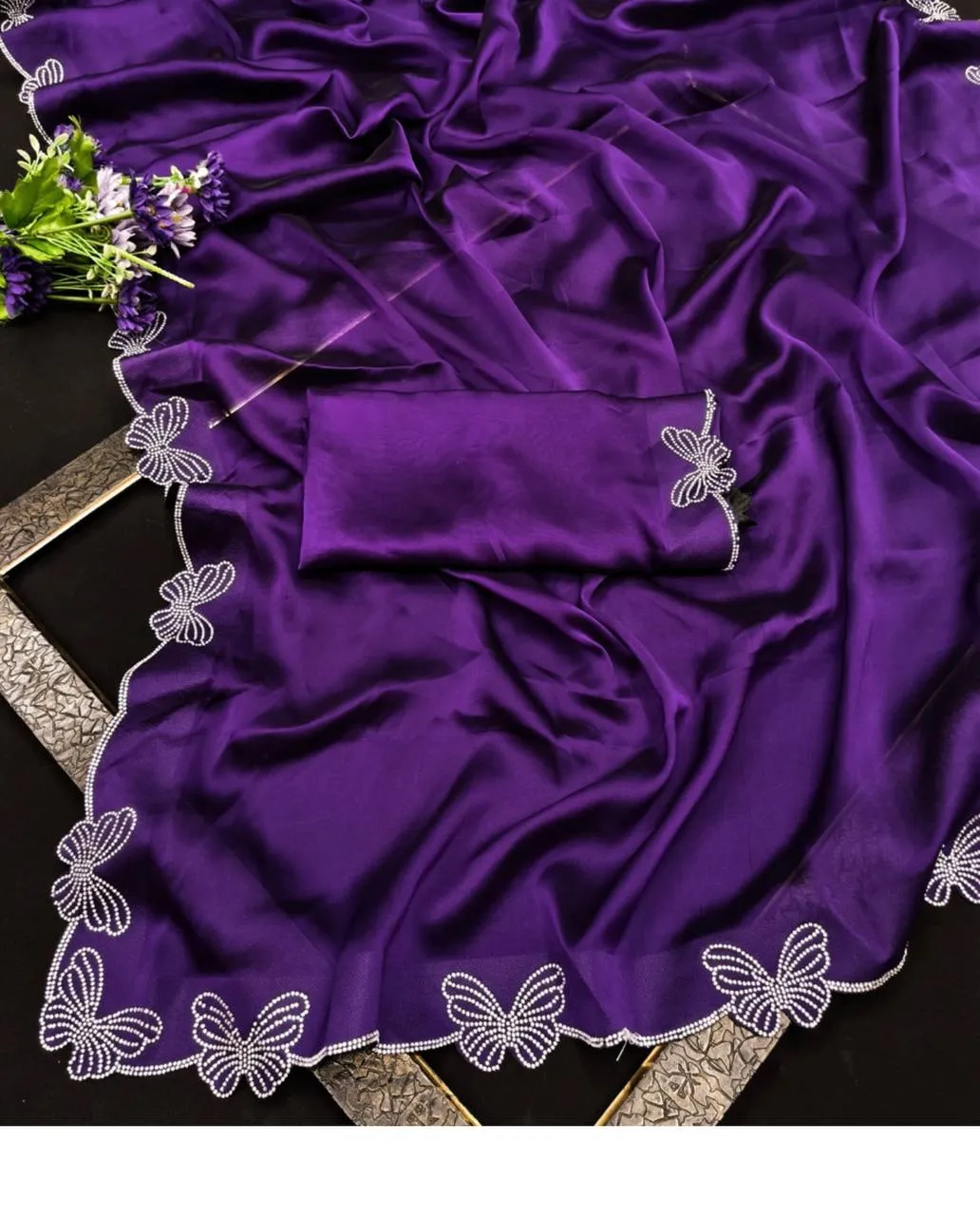 Butterfly Chanderi Silk Embroidered Beautiful Saree Collection Sarees