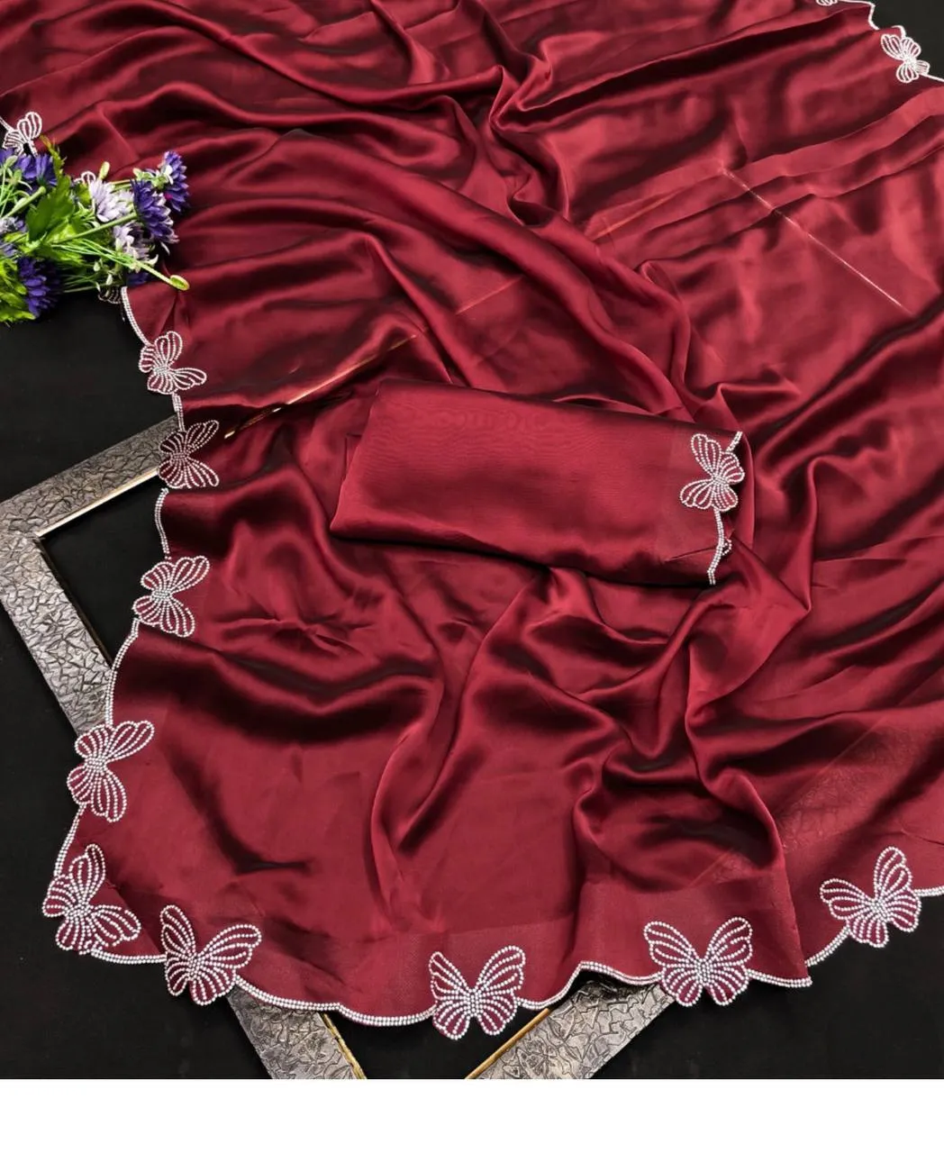 Butterfly Chanderi Silk Embroidered Beautiful Saree Collection Sarees