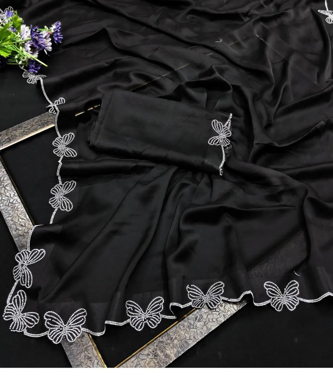 Butterfly Chanderi Silk Embroidered Beautiful Saree Collection Sarees