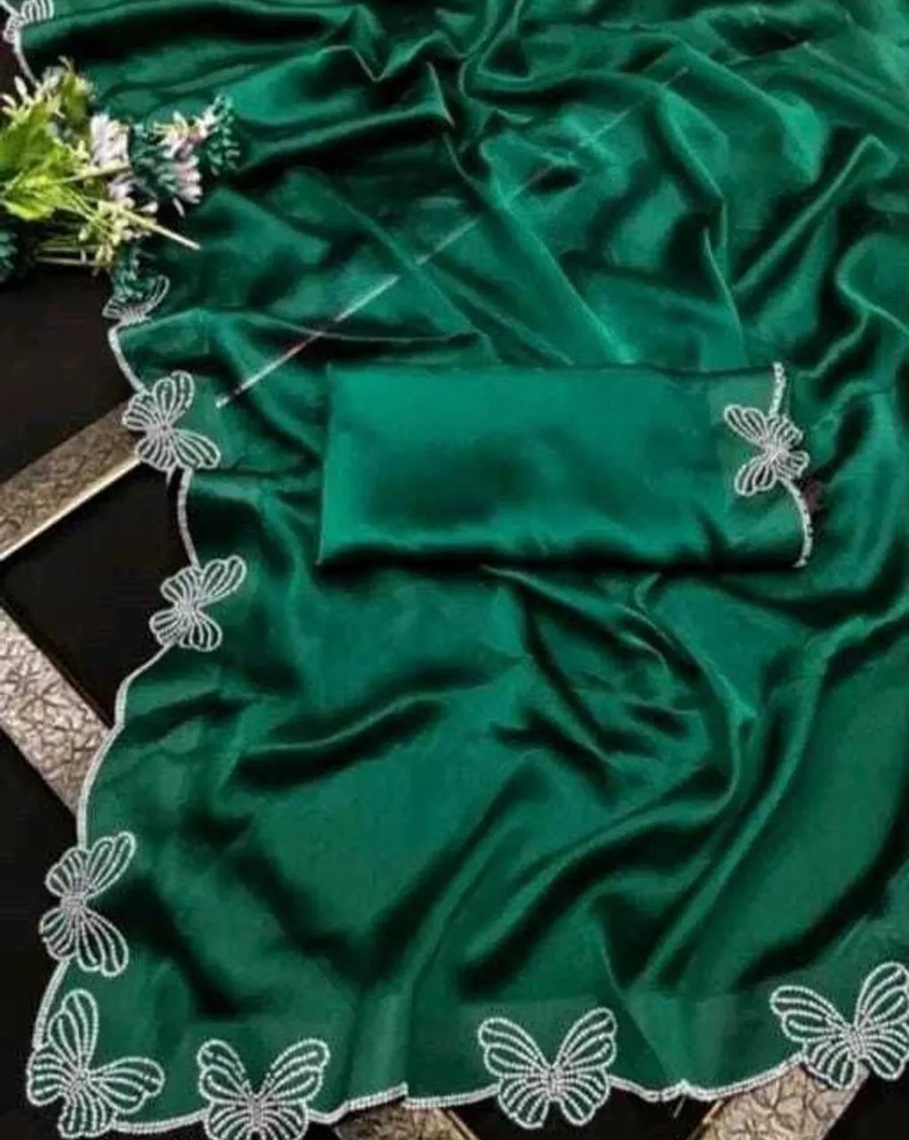 Butterfly Chanderi Silk Embroidered Beautiful Saree Collection Sarees