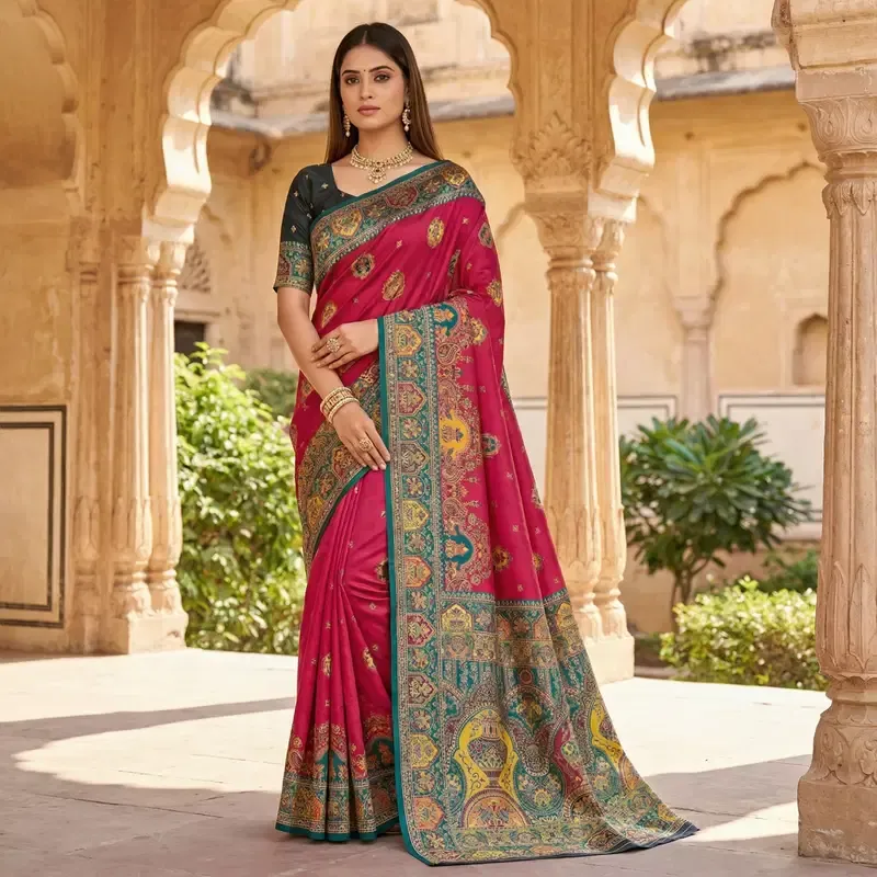 Mb 56 Pashmina Paithani Silk Woven Motifs Saree Collection Sarees