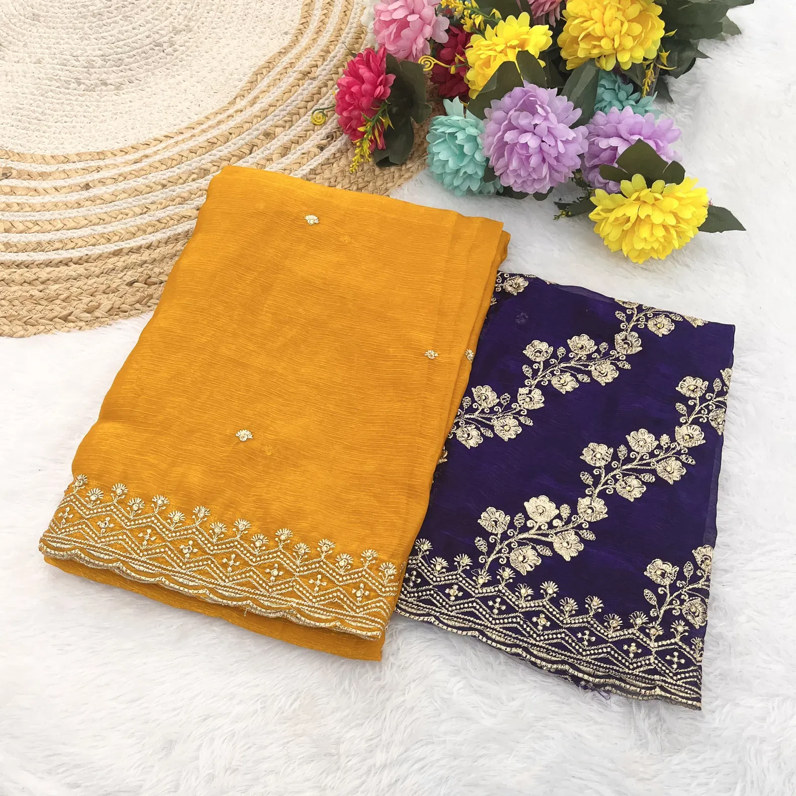 Modal 6341 Chiffon Embroidered Fancy Saree Collection Sarees