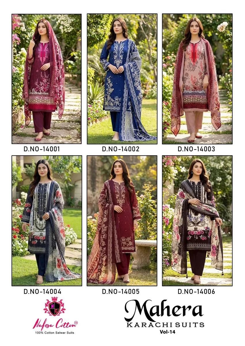 Nafisa Mahera Vol 14 Unstitched Suits