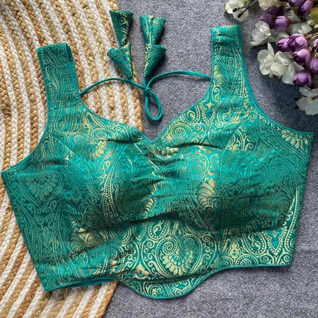 Mrunal Vol 108 Satin Silk Jacquard Work Readymade Blouse