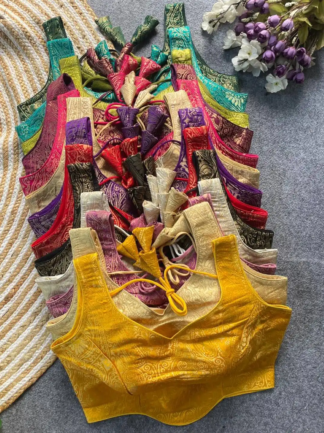 Mrunal Vol 108 Satin Silk Jacquard Work Readymade Blouse