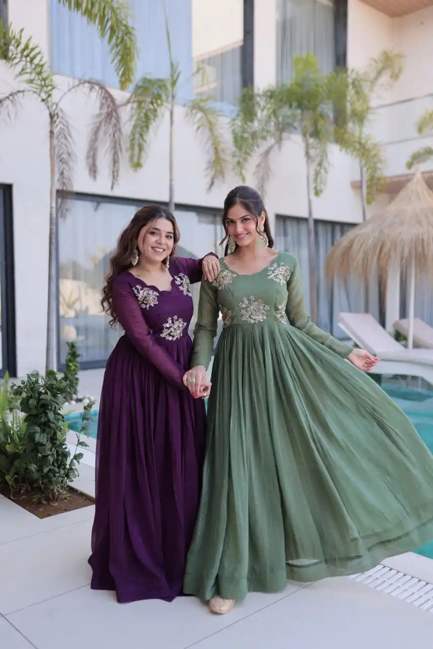 Moni 1222 Beads Embroidery Work Gown Festive Collection