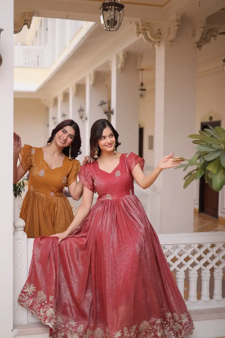 Moni 1223 Embroidery Work Gown Wholesale Market in Surat