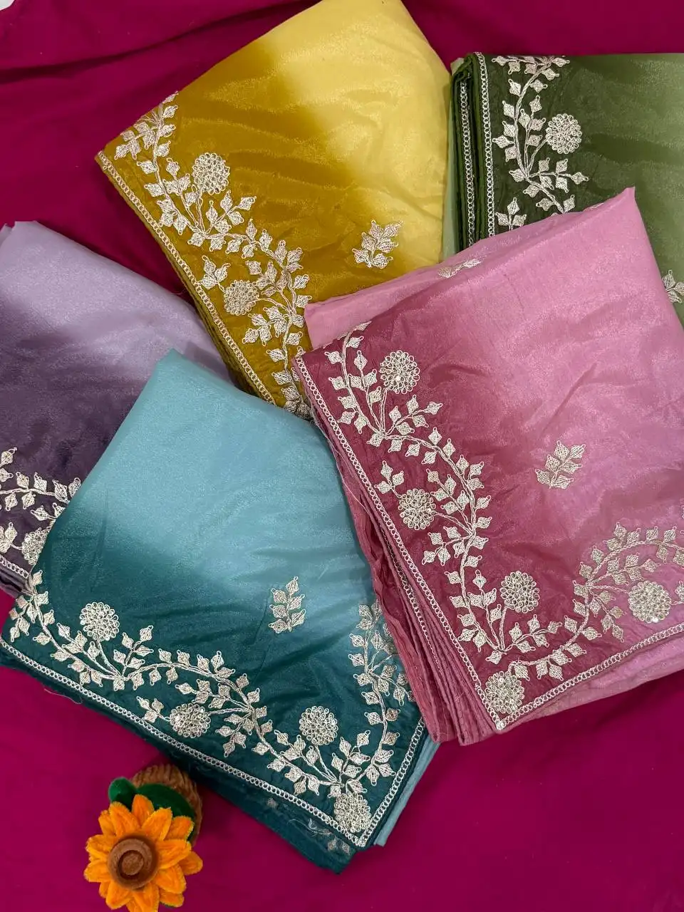 Kusum 843 Padding Chinon Silk Saree With Thread Sequence
