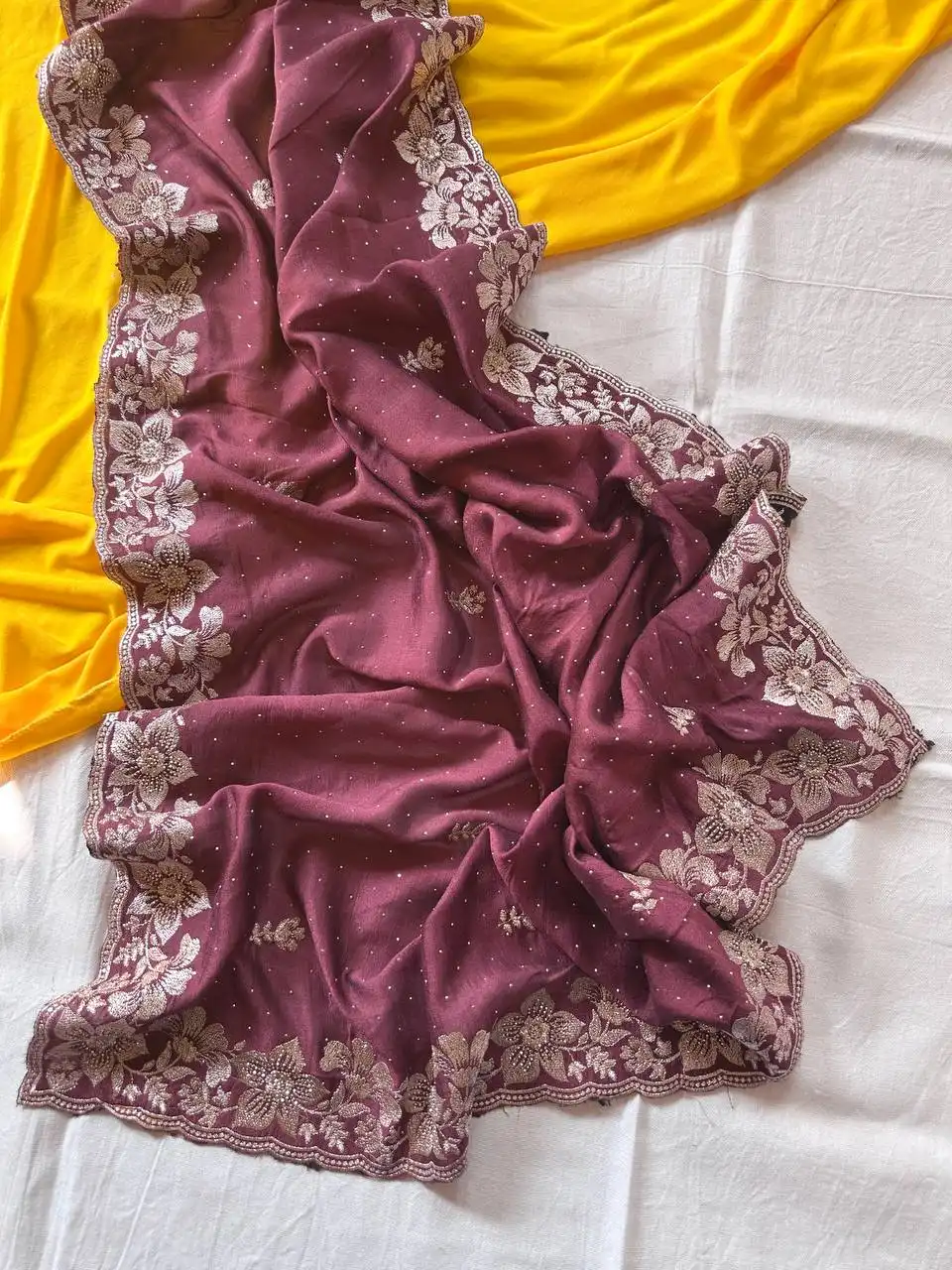 MHV Simran Embroidery Diamond Touch Up Saree Collection