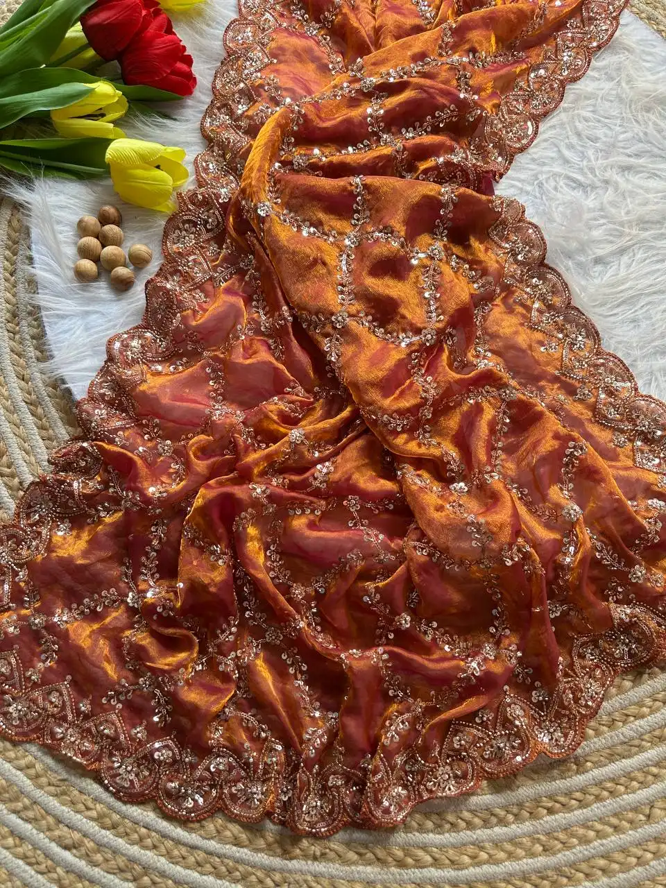 MHV Saraswati Cutdana Sequence Work Saree Party Wear Collection