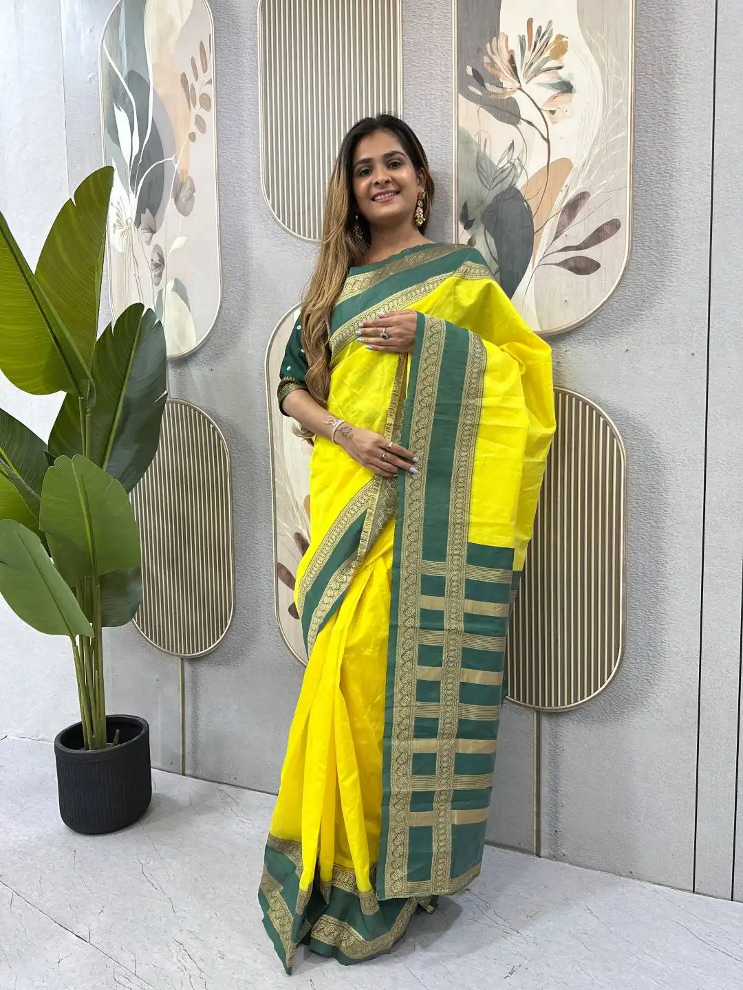 SGT 241 Jacquard Work Zip And Go Gown Saree