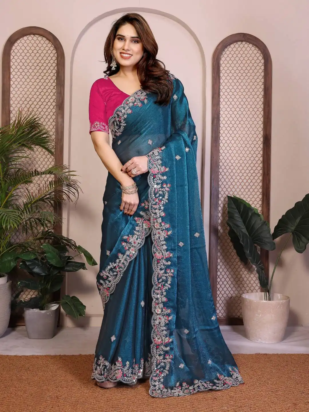 Kiara Oreva 11 Chiffon Silk Embroidery Party Wear Saree