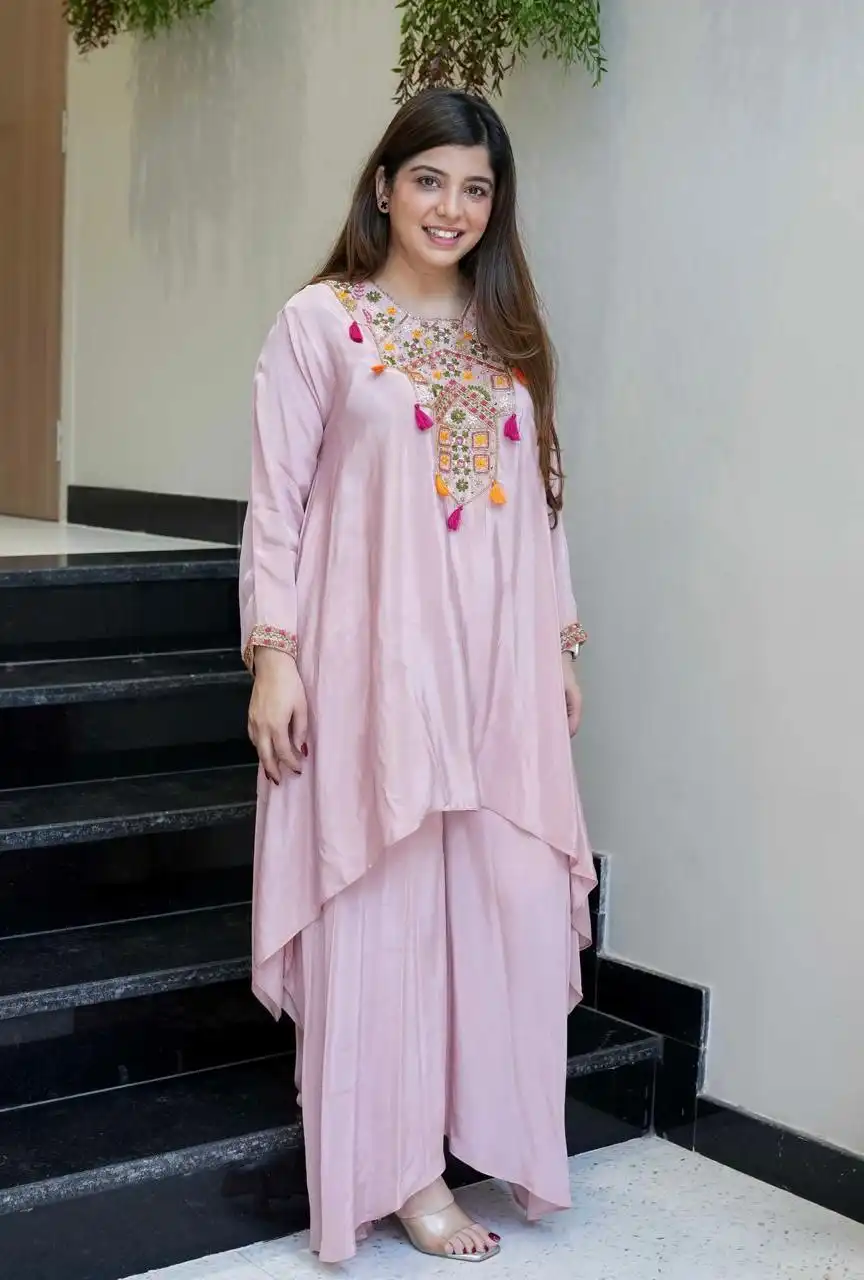 Zarin 58 Embroidery Work Kurti Palazzo Fastival Collection