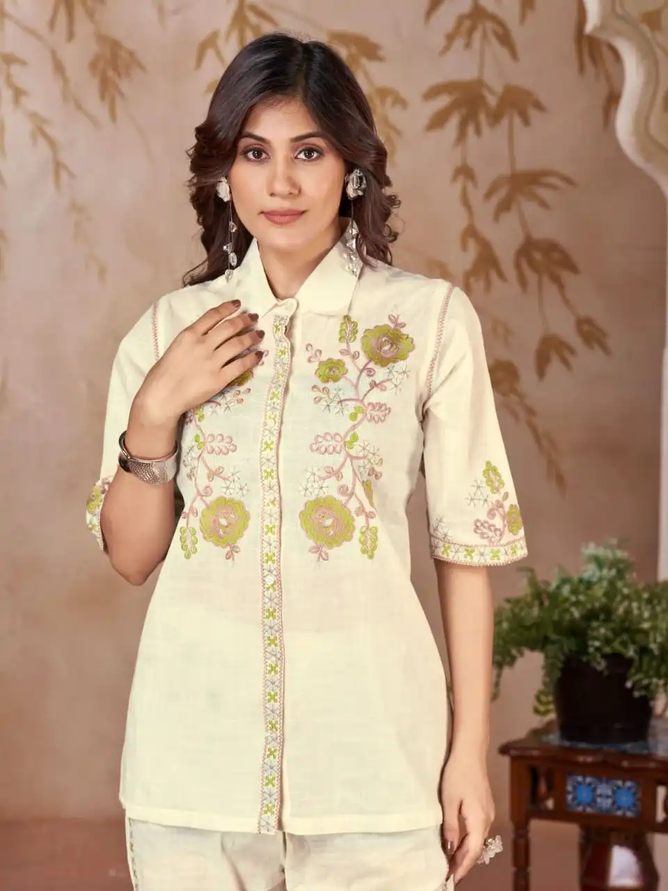 Zarin Vol 101 Handloom Embroidery Work Co Ord Set Collection
