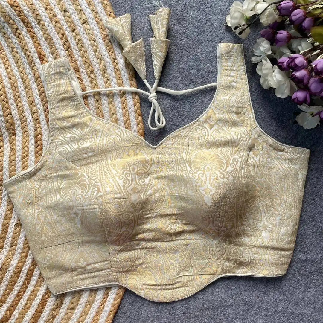 Mrunal Vol 108 Satin Silk Jacquard Work Readymade Blouse