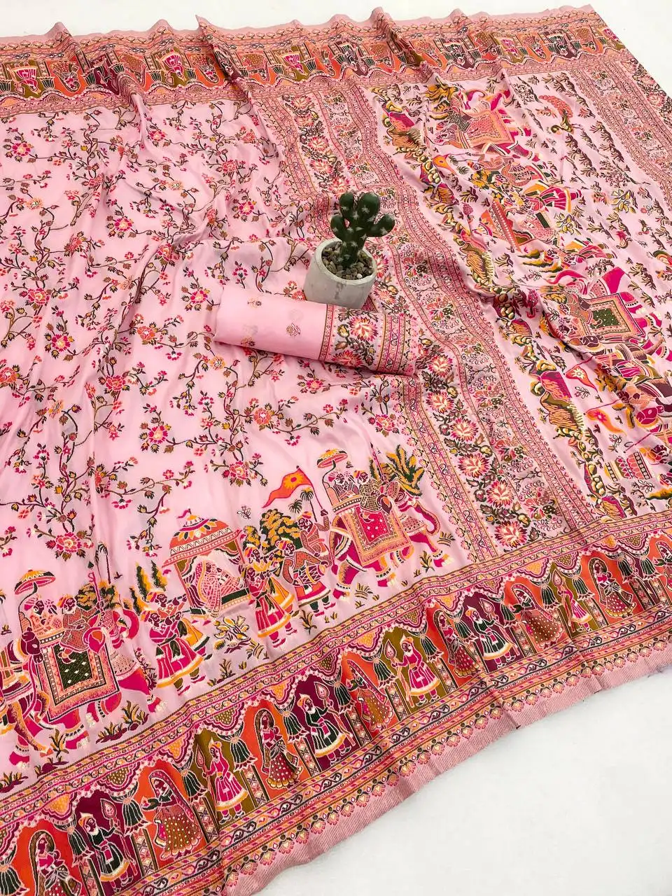 Laxmi 1051 Rajwadi Zari Weaving Saree For Wedding Function