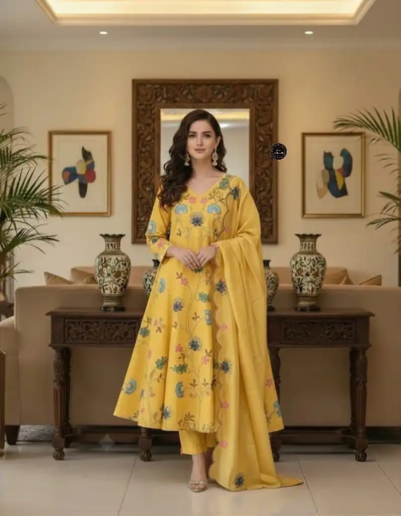 Laxmy Vol 81 Viscose Chanderi Embroidery Work Readymade Dress