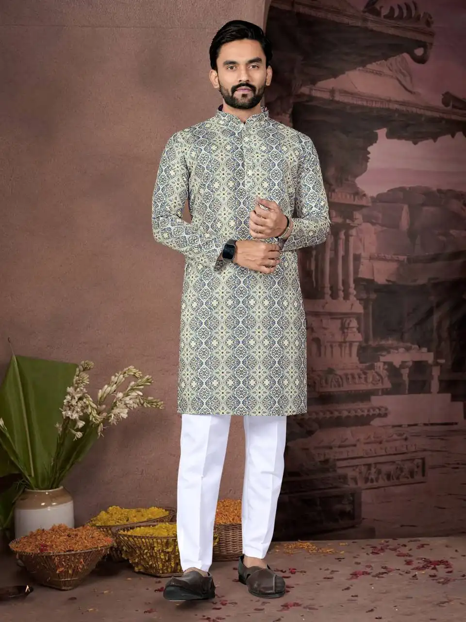 Shyam Vol 95 Multi Printed Occasion Kurta Pajama For Men