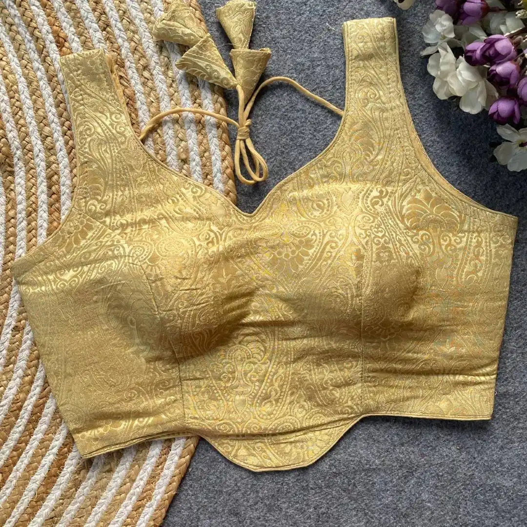 Mrunal Vol 108 Satin Silk Jacquard Work Readymade Blouse