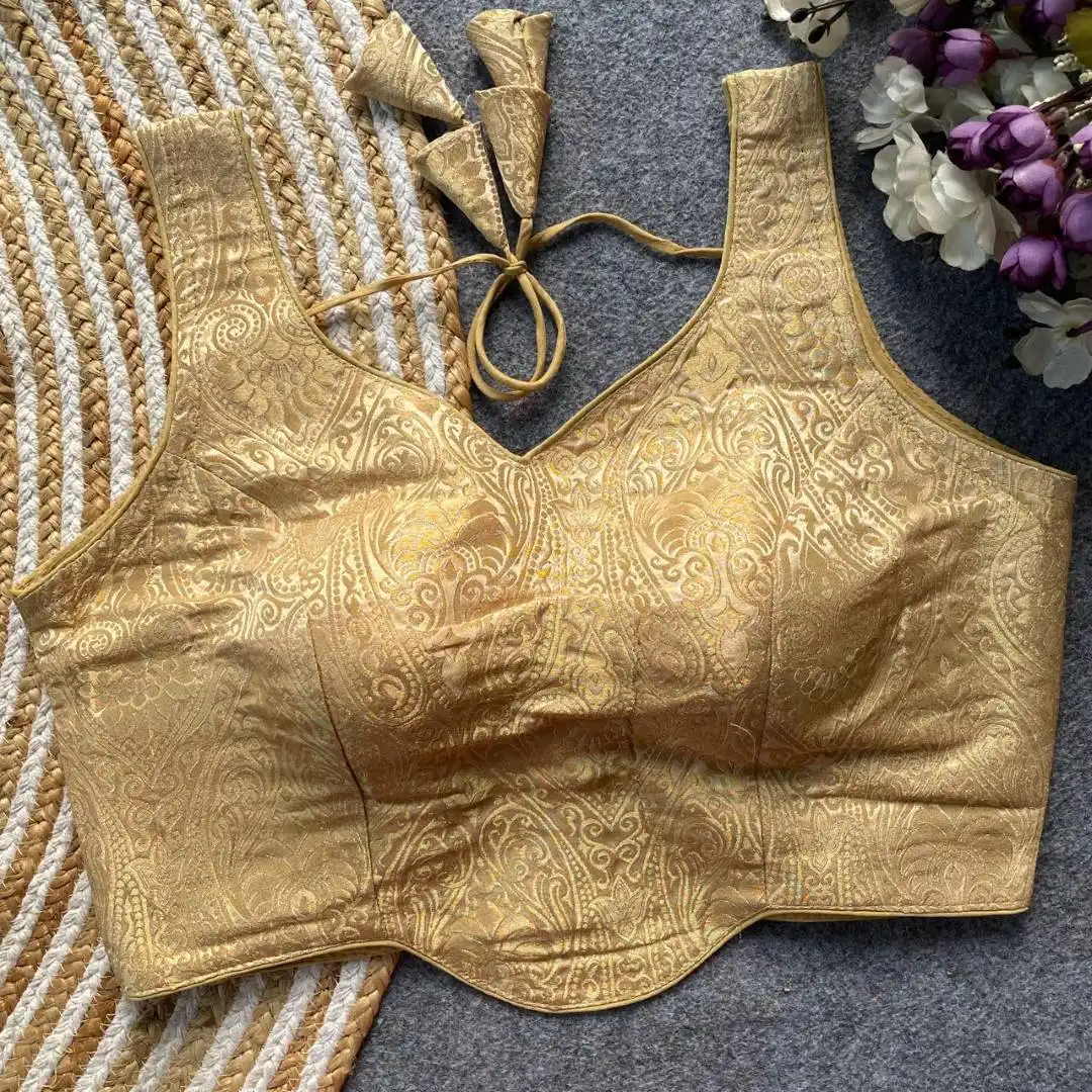 Mrunal Vol 108 Satin Silk Jacquard Work Readymade Blouse