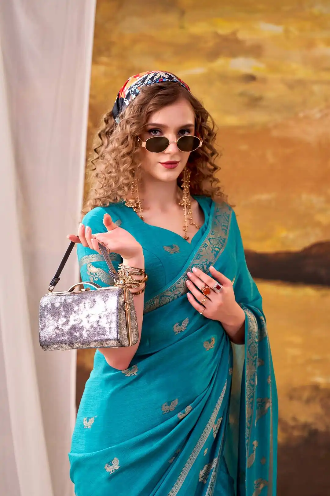 WMN 7913 Crepe Weaving Work Saree Wholesale Market in Surat