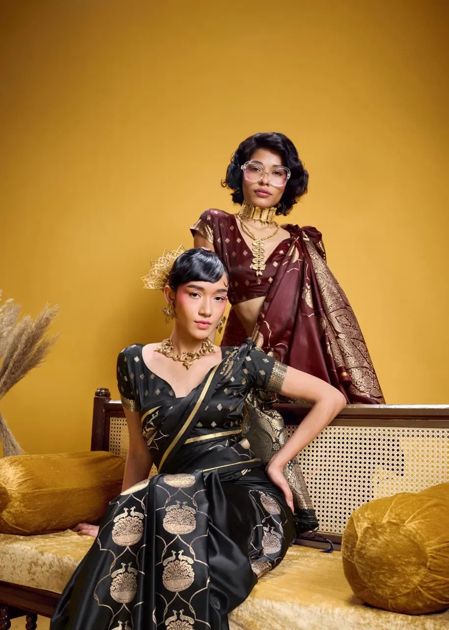 Rajtex Kanthkala Vama Satin Silk Handloom Weaving Traditional Saree Collection Sarees