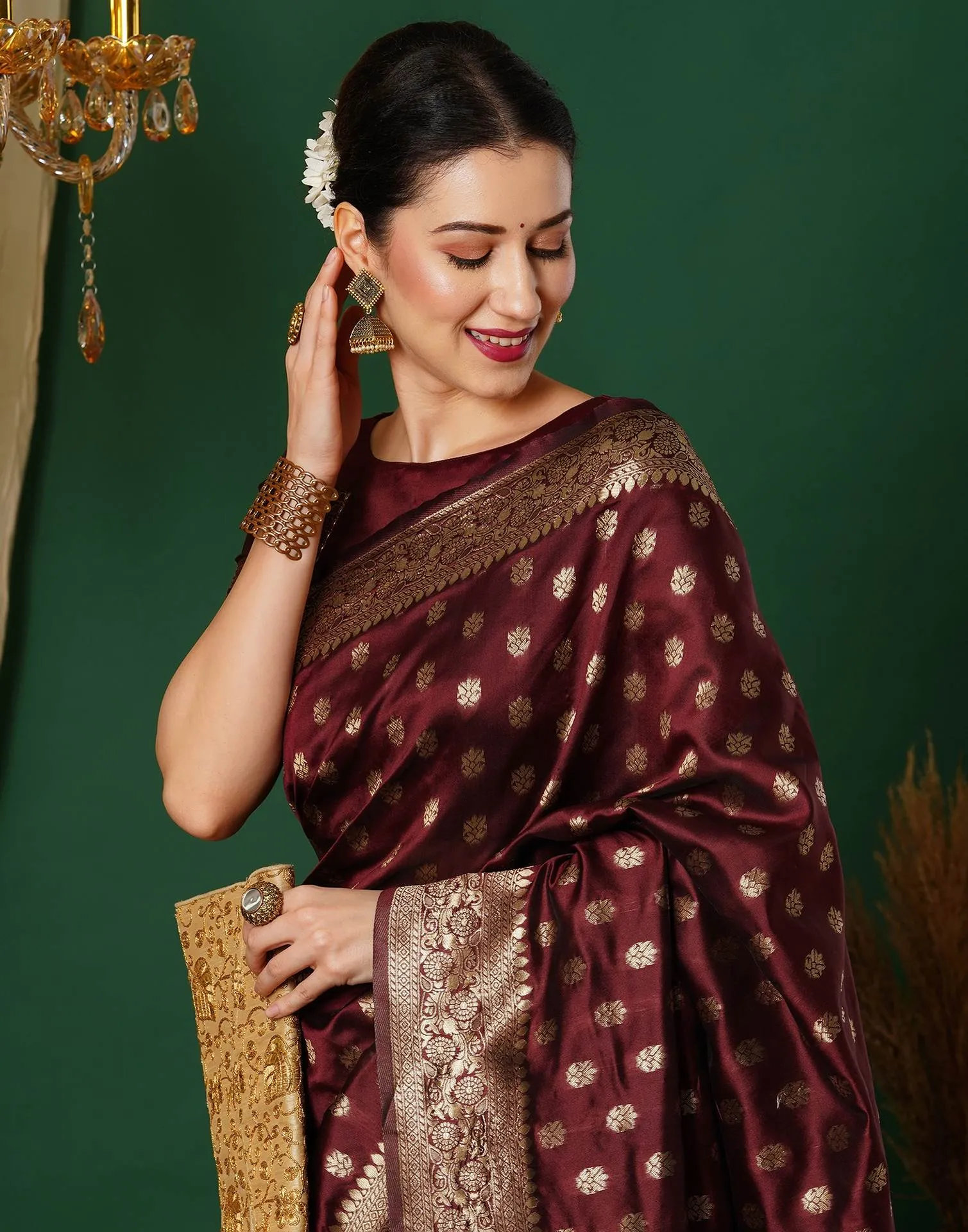 Sm Pari 122 Leem Silk Woven Work Festival Saree Collection Sarees